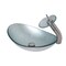 Novatto Argento Oval Glass Vessel Bathroom Sink Set, Brushed Nickel NSFC-70328031001BN - alternate 9